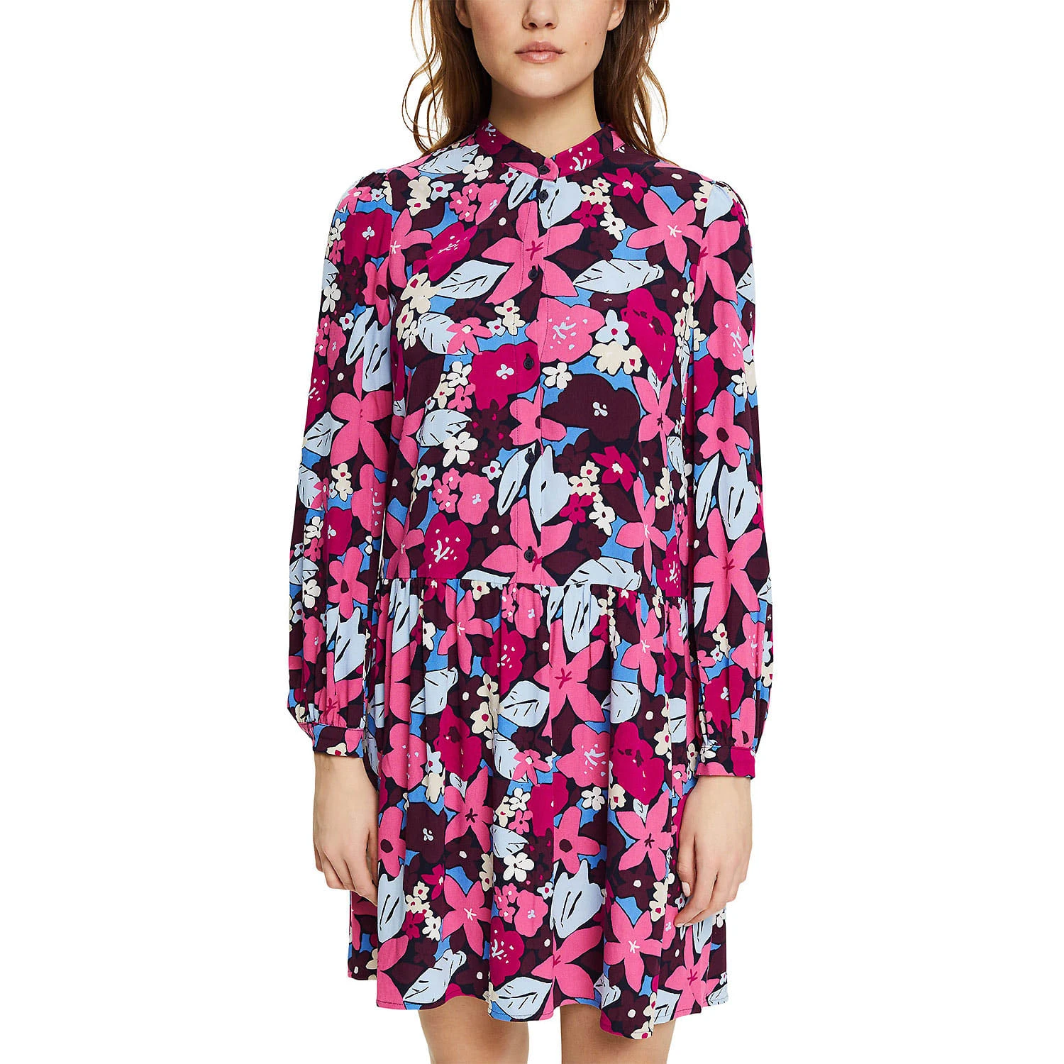 Edc By Esprit Blusenkleid Mit Blumen-Print In Pink 4 Edc By Esprit Blusenkleid Mit Blumen-Print In Pink – Bild 2