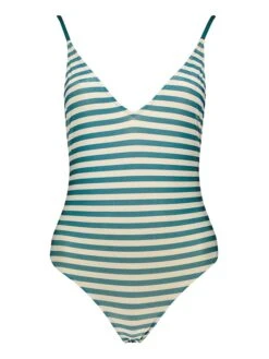Badeanzug In Petrol/ Gold
