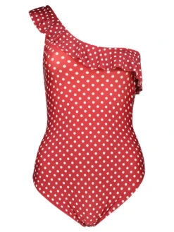 Badeanzug In Rot/ Weiß