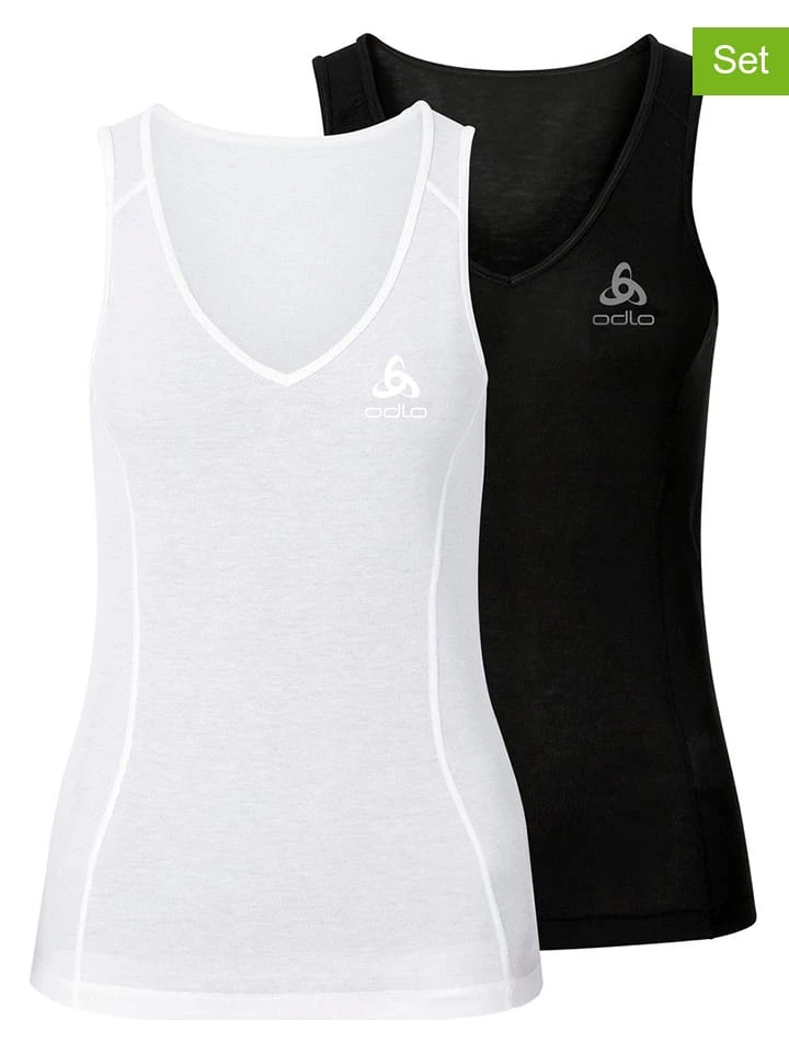 Odlo 2er-Set: Funktionsunterhemden "Active Cubic Light" In Weiß/ Schwarz 3 Odlo 2er-Set: Funktionsunterhemden "Active Cubic Light" In Weiß/ Schwarz